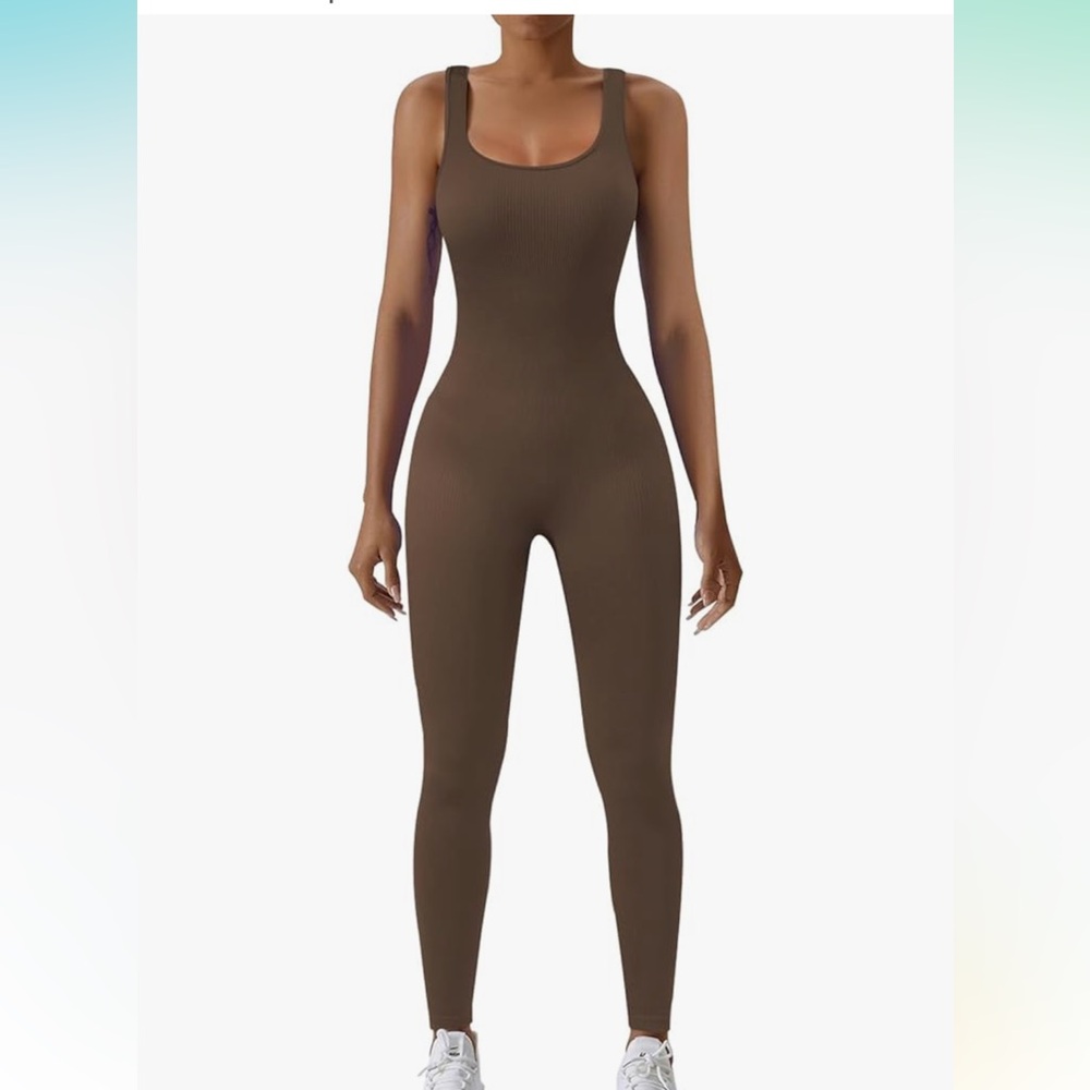 New Vingostar Women's Brown Jumpsuit Yoga Romper One Piece Outfits Size S